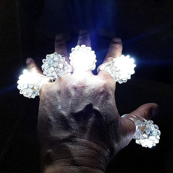 Anillo de luz LED blanca, anillos de goma suave intermitentes con baches, juguetes luminosos para fiestas rave o bodas, anillos que brillan en la oscuridad