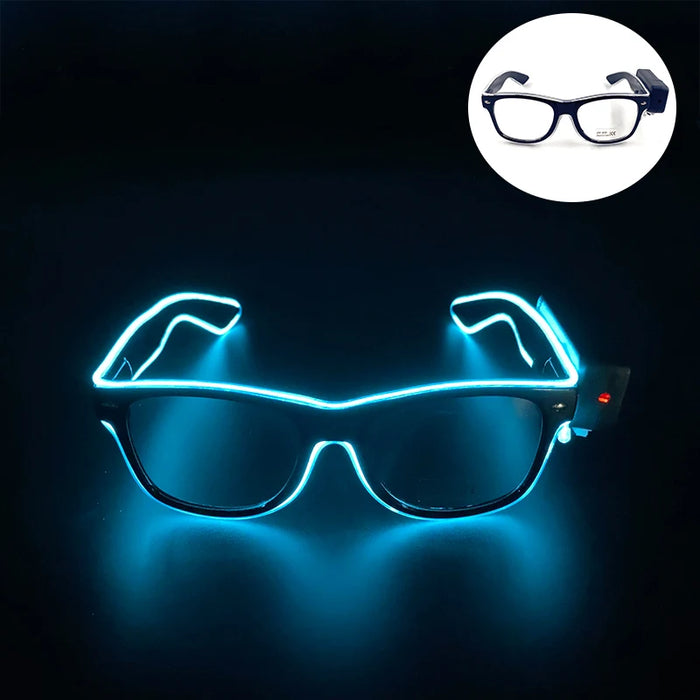 Nouvelles lunettes lumineuses LED sans fil pour festival, rave, soirée, lunettes de soleil mosaïque lumineuses néon, lunettes de club disco