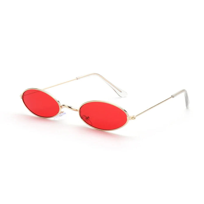 1PC Vintage Small Frame Shades Retro Oval Black Sunglasses Unisex Luxury Brand Designer Pink Sun Glasses Female Travel Eyewear
