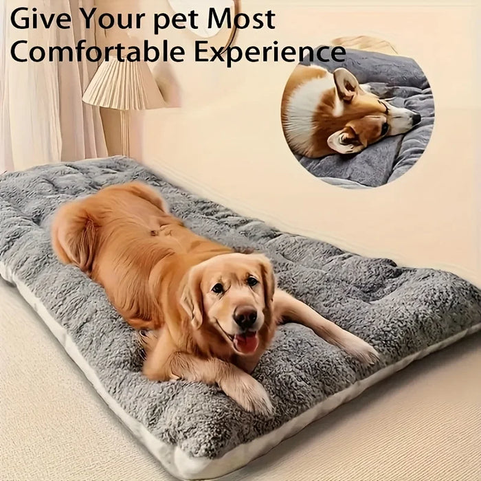 Adorable Rectangle Oversized Plush Dog Cat Bed Ultra Soft Polyester Pet Crate Pad Mat Sofa for All Size Cats Dogs