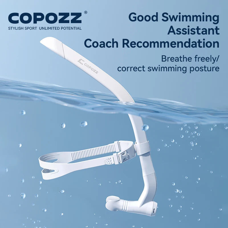 COPOZZ Front Head Swimming Training Snorkel Silicone Mouthpiece Junior Swimmers Full Dry Diving Equipment For Female Male Youth