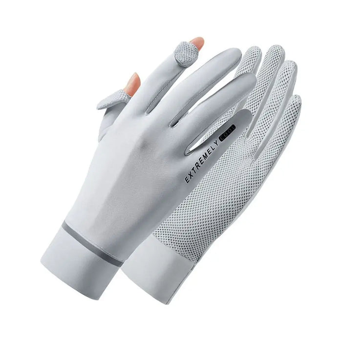 Cycling Driving Running Thin Summer Ice Silk Gloves Sun Protection Gloves Anti-UV Gloves Mittens