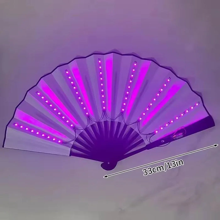 Glow Folding Led Fan Led Glasses Dancing Light Fan Night Show Halloween Christmas Rave Festival Accessories Glow Party Supplies