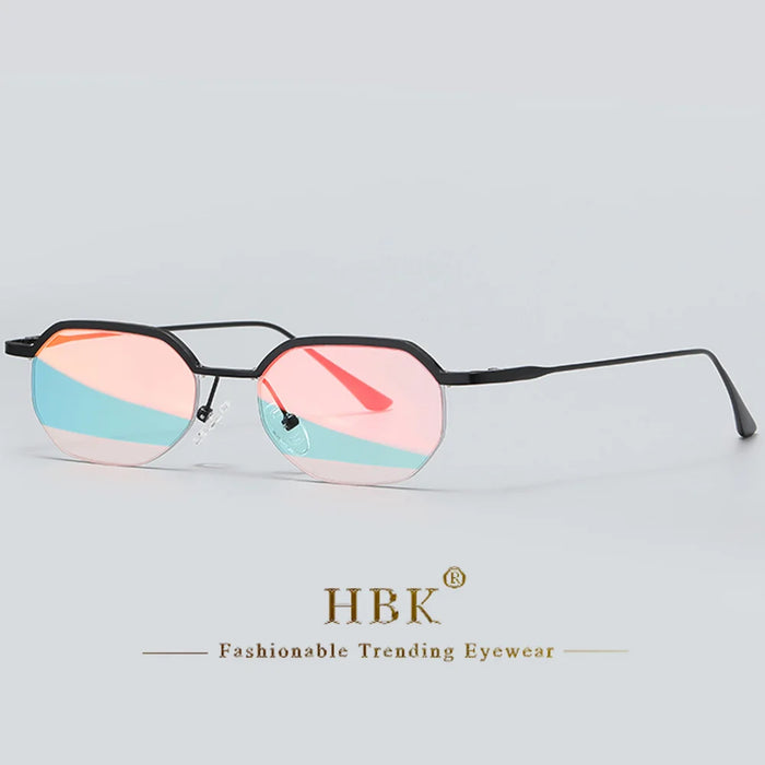 HBK New Retro Small Frame Sunglasses Men Polygonal Lenses Sun Glasses Women Activities Travel Party Eyewear Women Summer Style