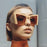 Half-Frame Square Sunglasses Women Men Travel Luxury Male Big Shades Female Oversize Sun Glasses UV400 Brand Gafas Oculos Retro