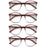 Round Reading Glasses Women Readers Eyeglasses Classic Frame Flexble Plastic Spring Hinge Lightweight Wear with Diopter +1.0~4.0