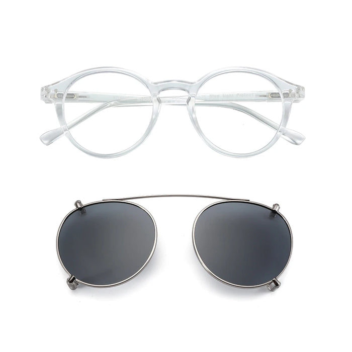 ZENOTTIC 2026 Fashion/Retro Clip On Sunglasses (Anti Blue Light Glasses+Polarized Clip)  for Men Women