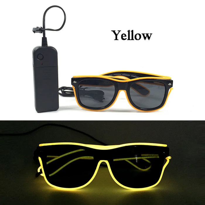Lunettes lumineuses pour artistes de boîte de nuit Lunettes LED Fête Danse Rave Noël 6V LED Lunettes de soldat futuristes Lumières néon