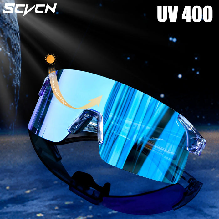 SCVCN New HD Cycling Sunglasses Sports Running Glasses Men's Women Mountain Bicycle Glasses Outdoor UV400 Bike Eyewear
