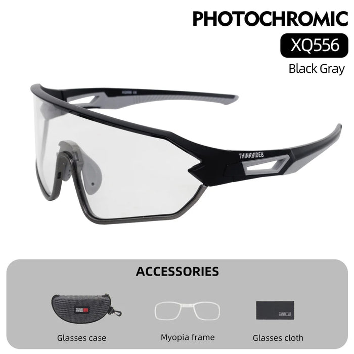 ThinkRider Bike Photochromic Cycling Glasses Bicycle Glasses Sports Men's Sunglasses MTB Road Cycling Eyewear Protection Goggles