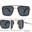 Oversized Steampunk Square Metal Sunglasses Men 2026 Luxury Designer Vintage Double Bridge Sun Glasses Retro Driving Eyewear