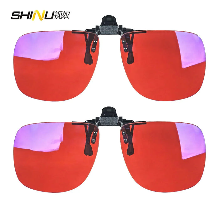 Polarized Clip-On Glasses Yellow Lenses For Night Vision Red Lenses Better Sleep Orange Gaming Glasses Blue Light Blocking