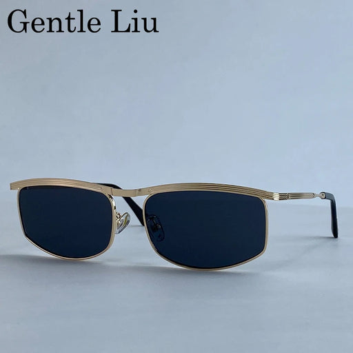 Gafas de sol rectangulares grandes punk para hombre 2026, marca de lujo, montura metálica vintage, gafas de sol para hombre, gafas de sol UV400 para exteriores.