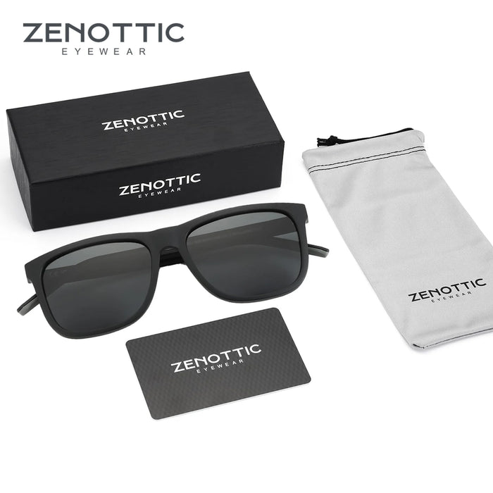 Gafas de sol polarizadas ZENOTTIC para hombre - Marco ligero TR90 Gafas de sol cuadradas para hombre Protección UV400