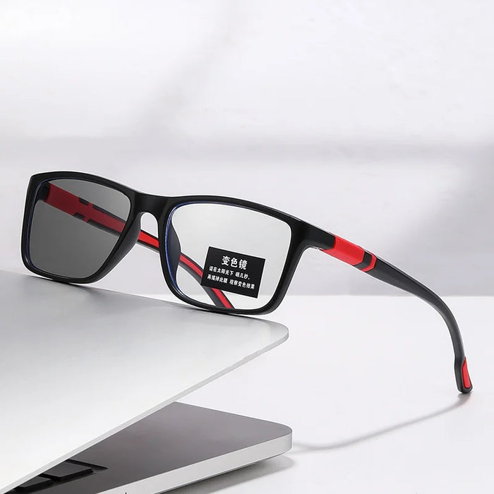 -0.5 -0.75 -1.25 Photochromic Anti Blue Light Outdoor Sports Cycling Ultra Light High-definition Color Changing Myopia Glasses