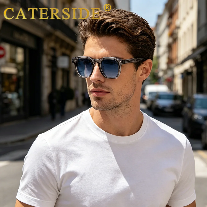 CATERSIDE Mode Hommes Lunettes de Soleil Petit Cadre Carré Design Personnalisé Lunettes de Soleil Femmes Voyage Fête Affaires Festival Cadeau
