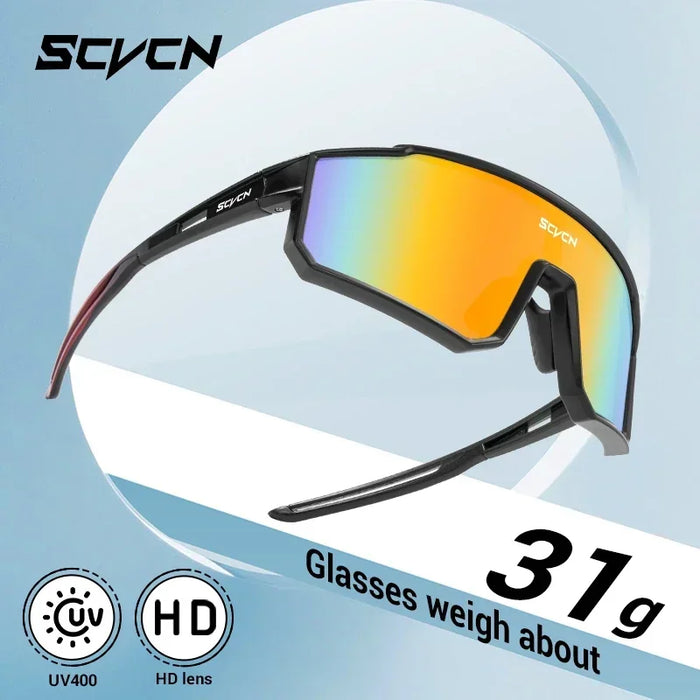 SCVCN New Cycling Glasses UV400 Sports Running Sunglasses Men Women Outdoor Drving Hiking Riding Goggles MTB Bicycle Eyewear