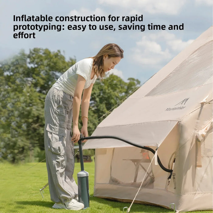 MOUNTAINHIKER 6.3㎡ Starry Sky Pattern Inflatable Tent Black Observation Skylight Quick Setup Outdoor Camping for 3/4 People Anti