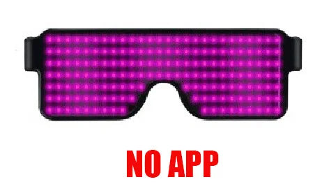 Gafas de Fiesta LED Bluetooth con Control de Aplicación, Idiomas Personalizados, Carga USB, Gafas Luminosas Intermitentes, Gafas de Sol para Conciertos de Navidad