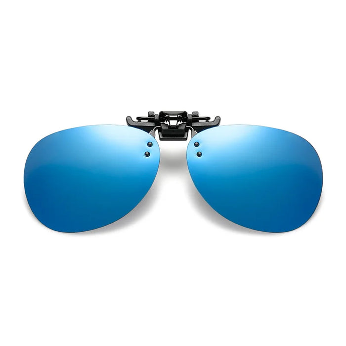 VIVIBEE Rimless Pilot Flip Up Clip on Sunglasses Oversized Men Polarized Clips Aviation Big Size Driving Women UV400 Glasses