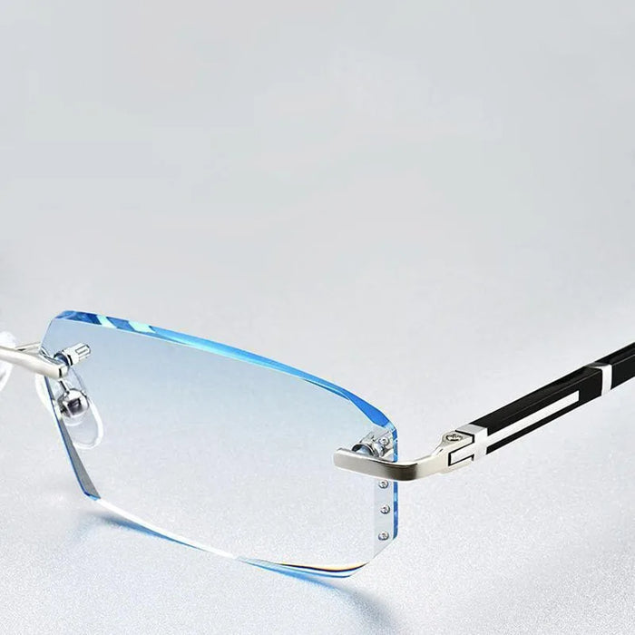 Lunettes de lecture élégantes sans monture anti-lumière bleue pour hommes, nouvelles lunettes de lecture professionnelles au design innovant