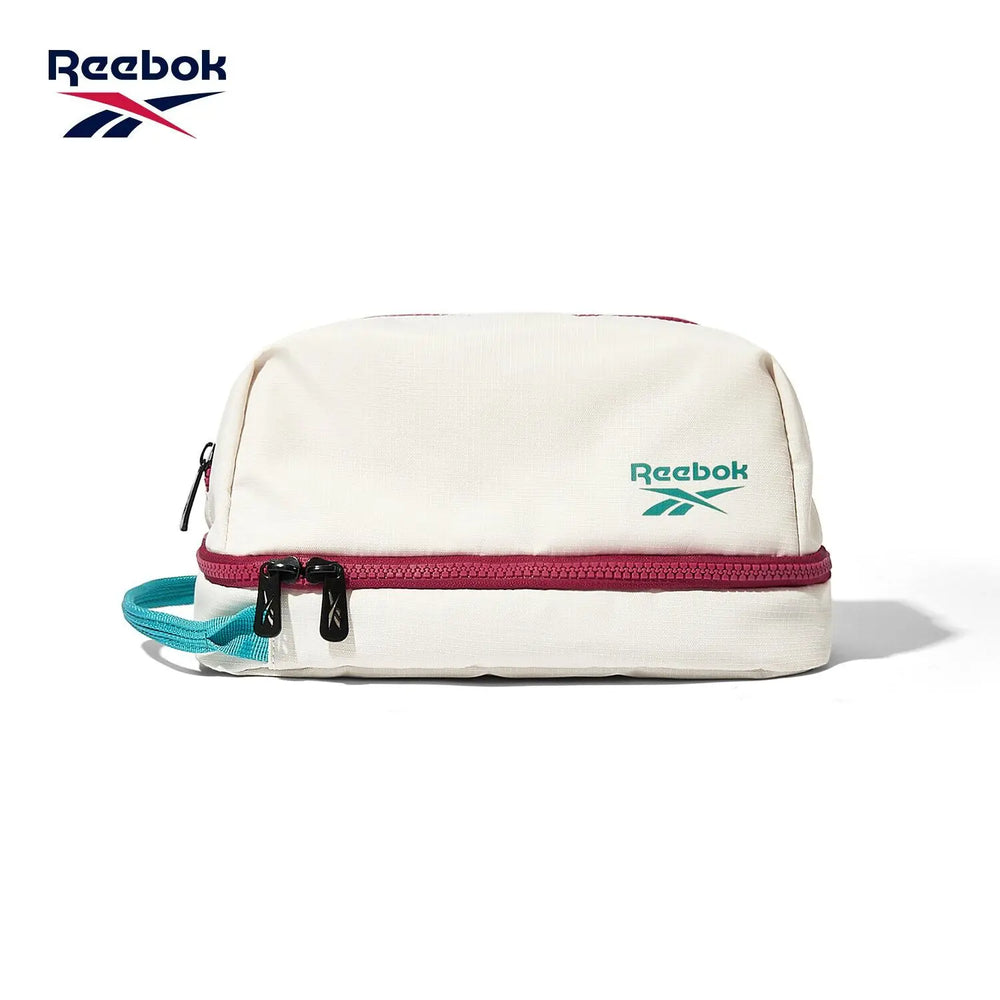 REEBOK Minimalist Lightweight Women Sports Toiletry Bag Lady Waterproof  Barrier White Travel Make Up Wash Bag