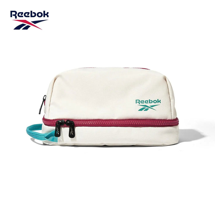 REEBOK Minimalist Lightweight Women Sports Toiletry Bag Lady Waterproof  Barrier White Travel Make Up Wash Bag
