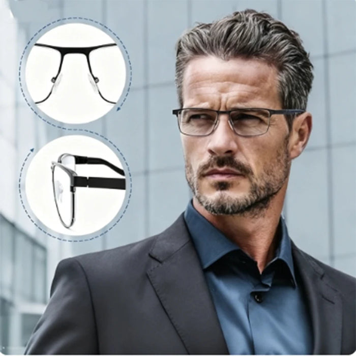 Multifocus Progressive Reading Glasses Men Blue Light Multifocal Computer Readers No-Line Trifocal Near Range