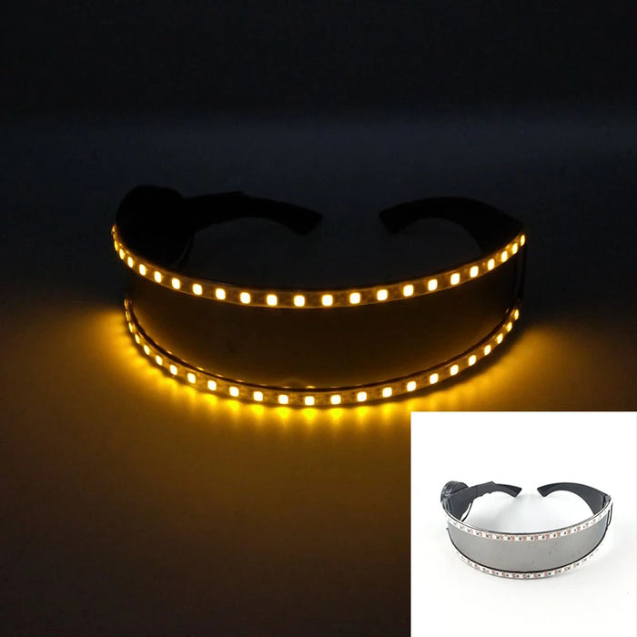 Nuevas gafas estilo Cyberpunk geniales, decoración de fiesta luminosa, gafas de sol LED que brillan, para fiestas en bares, raves y bailes