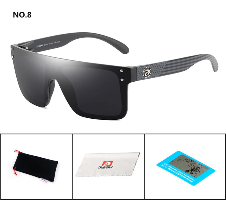 DUBERY Polarized Sunglasses One Piece Lens Men Oversized Sunglasses UV400 Women Rimless Fashion Safety Sun Glasses Italy Design