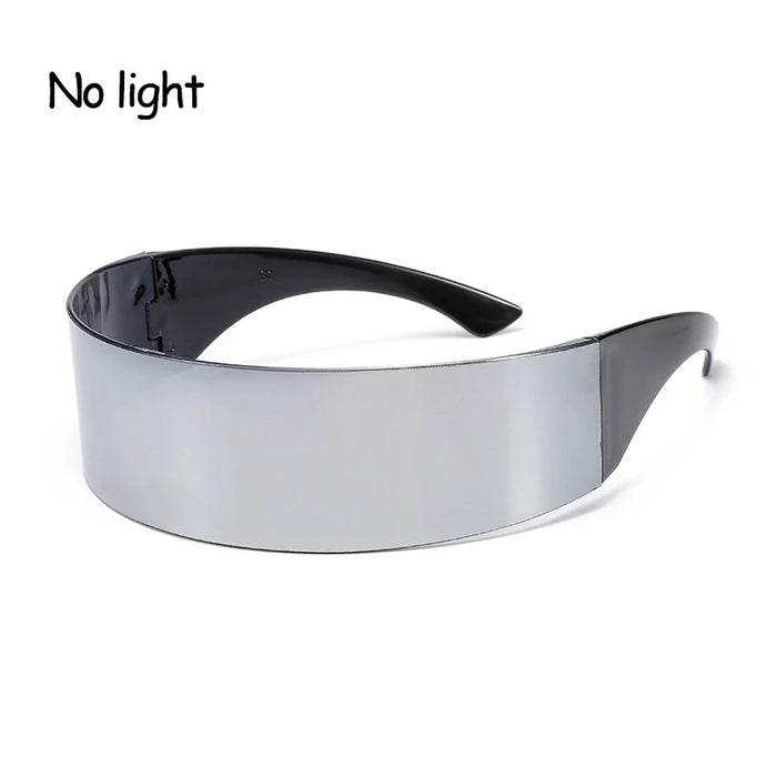 Lunettes lumineuses pour artistes de boîte de nuit Lunettes LED Fête Danse Rave Noël 6V LED Lunettes de soldat futuristes Lumières néon