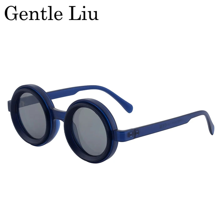 ND9 Gafas de sol polarizadas redondas con atenuación ajustable para hombre 2026, de marca de lujo, estilo punk, para pesca, gafas de sol para exteriores, protección UV400
