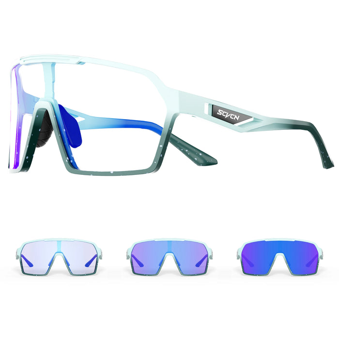 SCVCN Cycling Photochromic Sunglasses Men Women Outdoor Sports Running Glasses UV400 MTB Road Bike Eyewear Driving Hiking