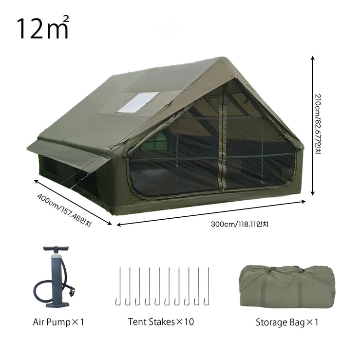 PAKICETUS Inflatable Camping Tent 4-8 People with Windows Portable Water-Resistant Camping Tent
