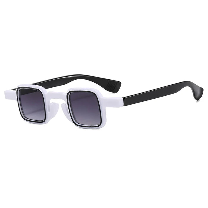 Ins Popular Fashion Small Square Sunglasses Women Retro Punk Shades UV400 Men Clear Ocean Lens Trending Rivets Sun Glasses
