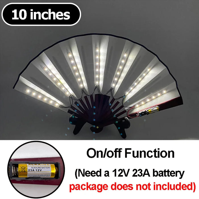 Luminous Folding LED Fan Dancing Light Fan Flashing For Night Music Show Rave Festival Accessories Glowing In The Dark Party