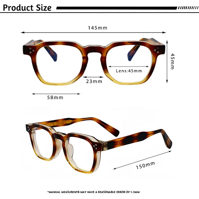 HBK  Square Flat Light Glasses for Men Women Retro TR Frame Eyeglass High-Quality Eyewear Minimalist Match Ideal Gifts