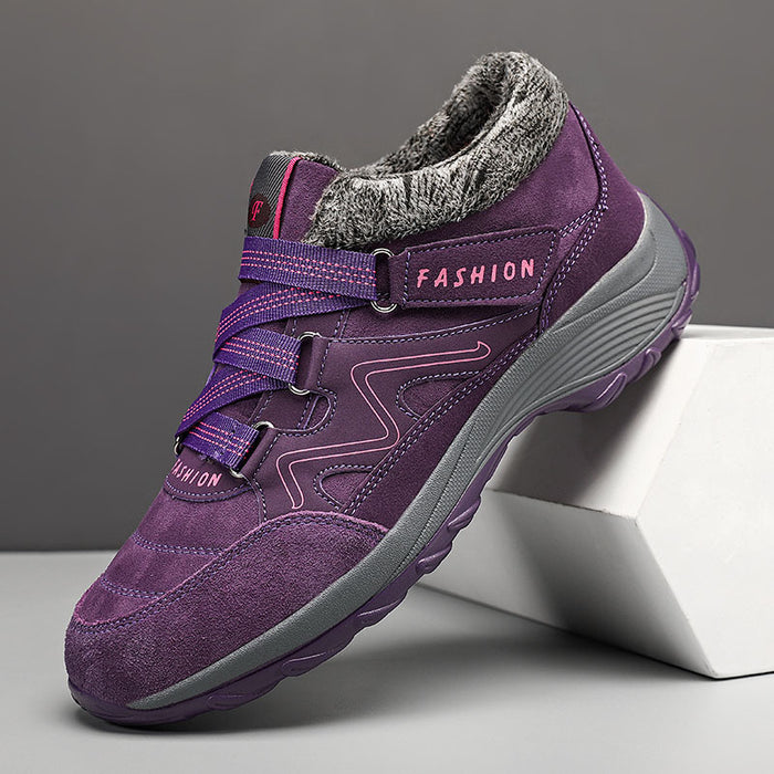 Bottes de neige pour femmes, chaussures thermiques doublées en polaire, grandes tailles, chaussures décontractées portables pour l'extérieur.