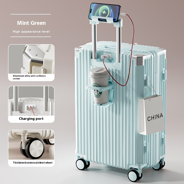 Maleta con ruedas multifuncional anticaídas, gruesa y de gran capacidad.