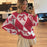 Pull tendance pour femme avec imprimé nœud et manches longues en tricot