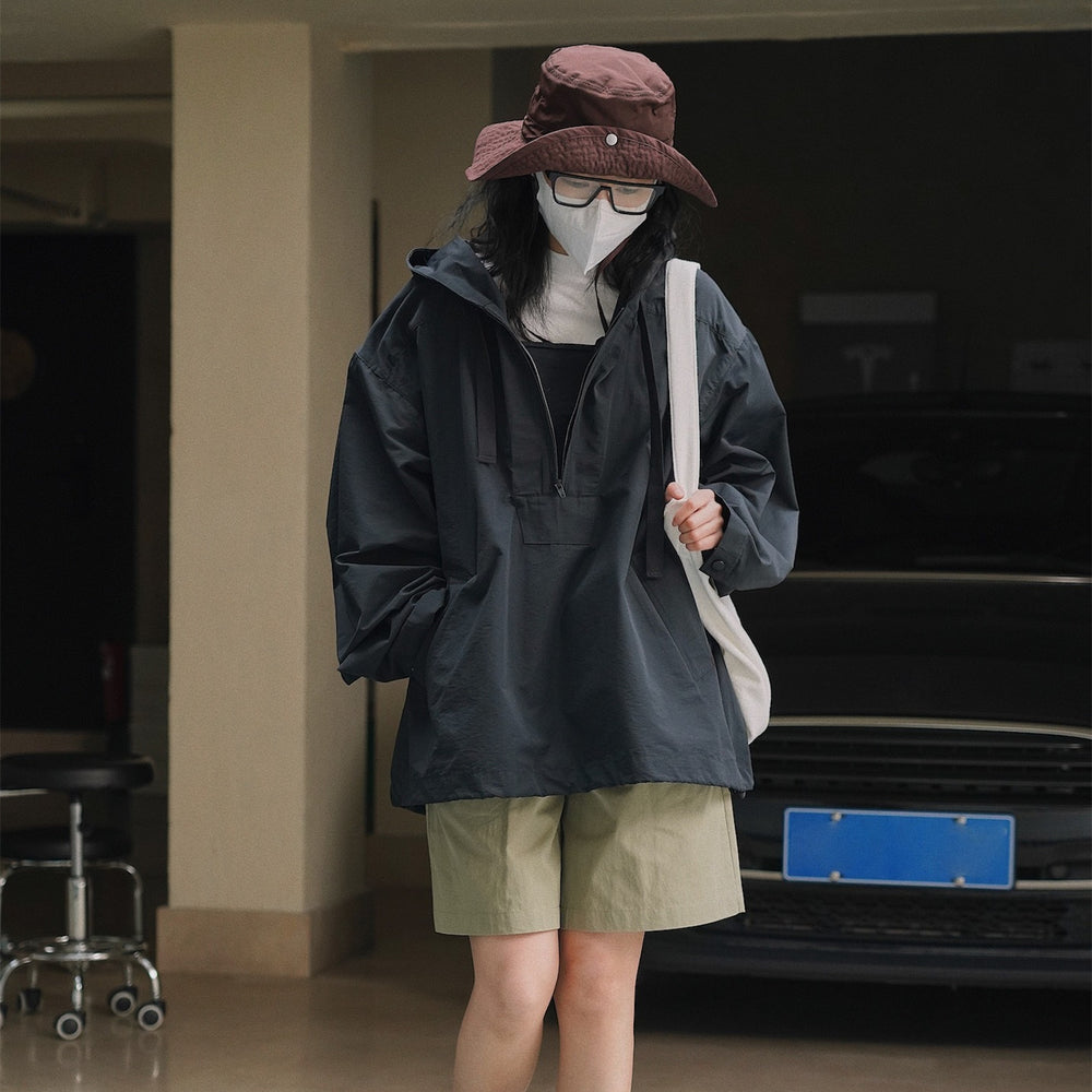 Chaqueta con capucha informal de estilo coreano para mujer, abrigo cortavientos de perfil delgado, estilo urbano, para exteriores, primavera