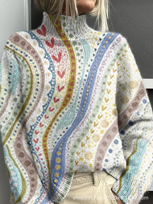 Nueva capa informal con estampado abstracto navideño tipo cárdigan