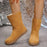 Women's Snow Boots Winter Warm Non-slip Flat Mid-calf Boot Plus Velvet And Thickened Cotton Shoes