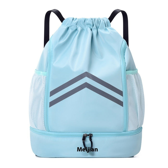 Men's Drawstring Drawstring Bag With Reflective Backpack For Sports