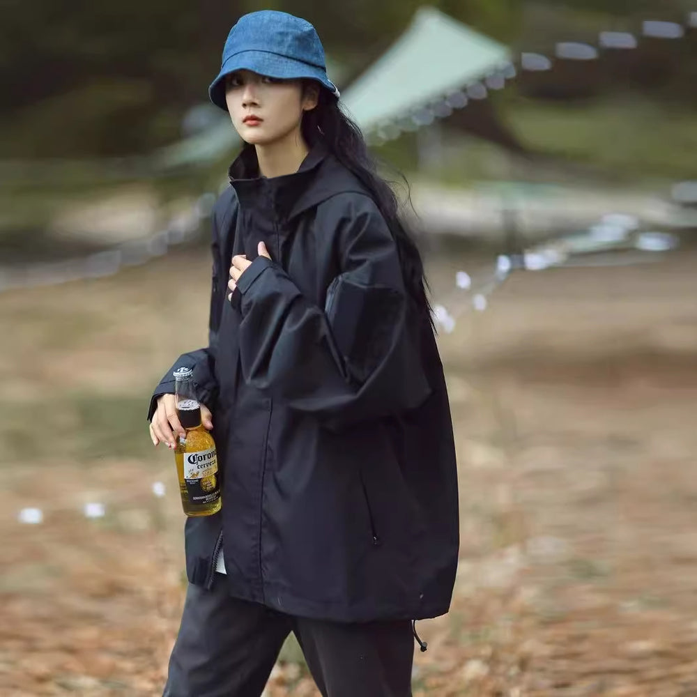 Salopette imperméable fonctionnelle de montagne pour l'automne, unisexe, avec capuche