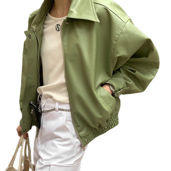 Women's Fashionable Retro Casual Zip-Up Collar Jacket