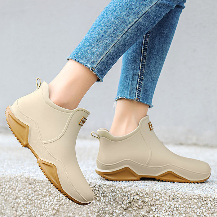 Nuevas botas de lluvia para hombre, zapatos impermeables de tubo corto para exteriores