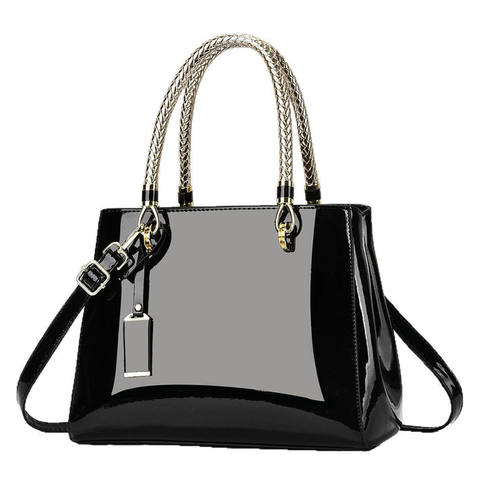 Fashionable Patent Leather Glossy Handbag Large-Capacity Casual Shoulder Crossbody Bag