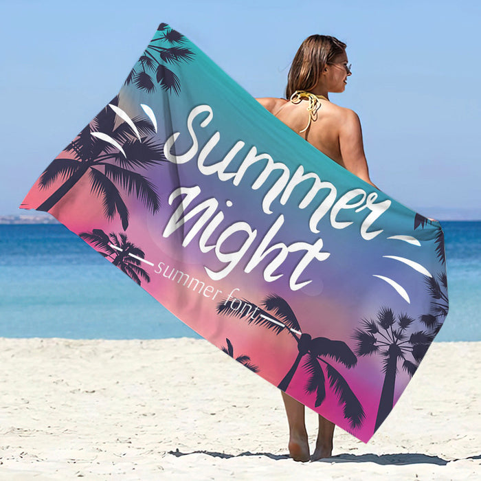 Châle de plage d'été en microfibre imprimée à séchage rapide, protection solaire, serviette de bain double face en velours