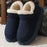 Zapatos de invierno de felpa de algodón para mujer y hombre, cálidos zapatos de gamuza para casa para padres, zapatos de jardín de suela gruesa de color sólido para exteriores